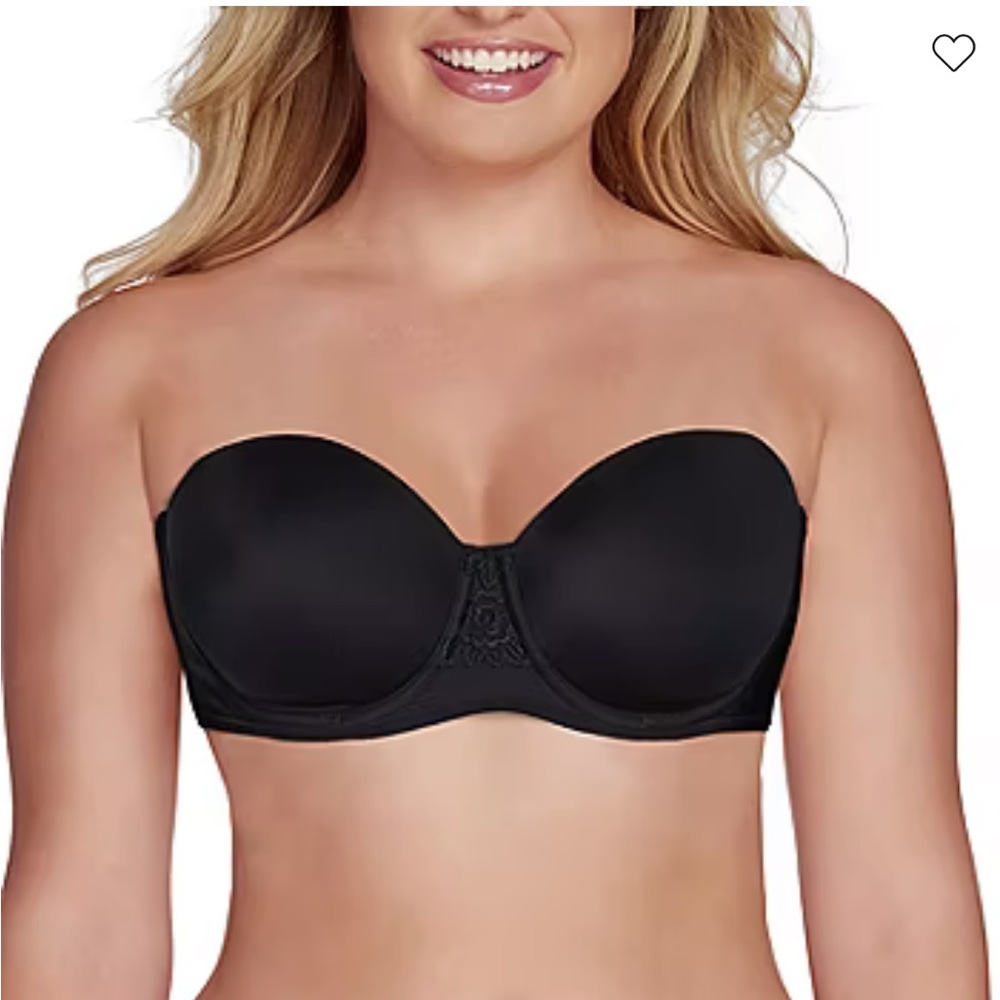 40C Black strapless bra Vanity Fair